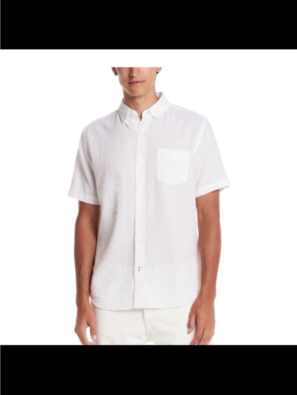 NWT weatherproof vintage men’s linen-cotton short sleeve woven shirt white M